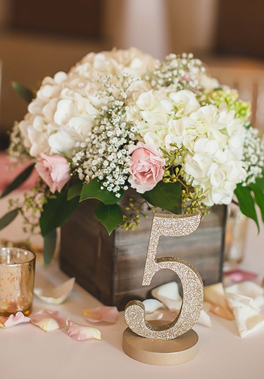 Glitter Wedding Table Number Idea