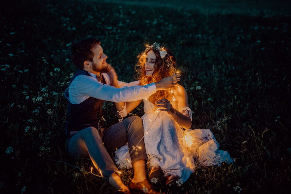 Artificial Lighting Wedding Photos