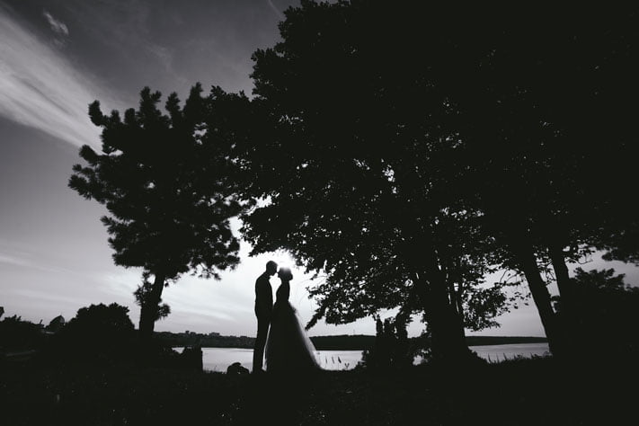 Back Light Wedding Photo
