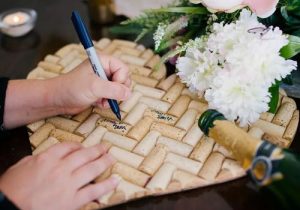Make a Heart out of corks and have your guests sign them